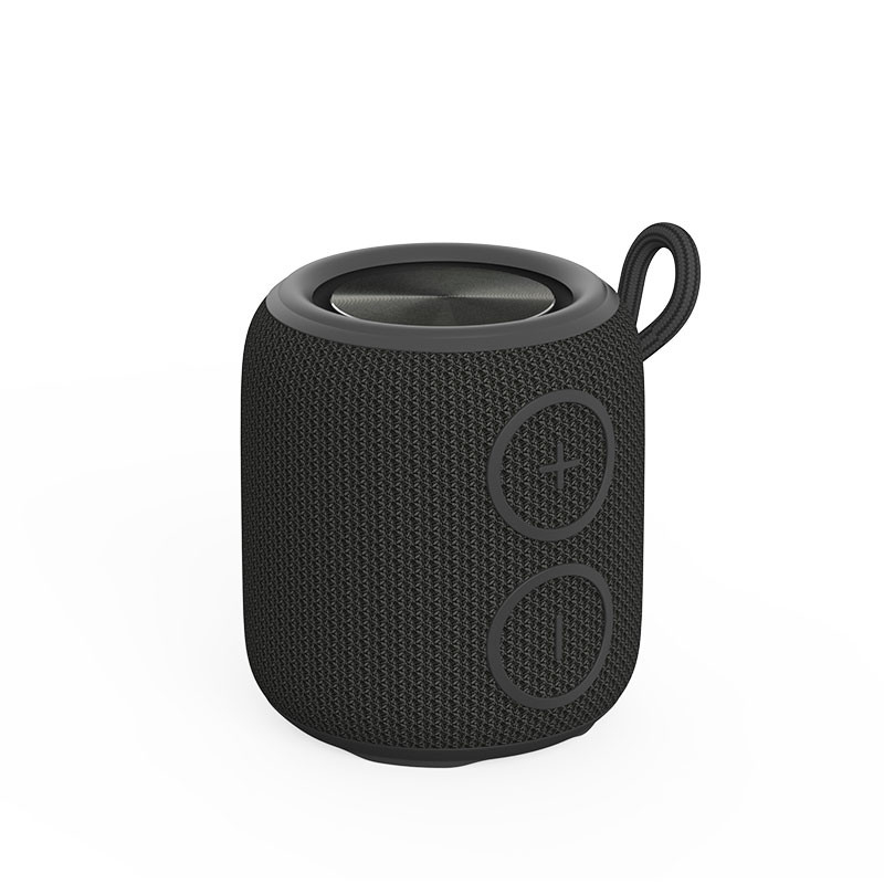 Black Portable Mini Outdoor Speaker 8cm*8.9cm 5W Output Power waterproof IPX7