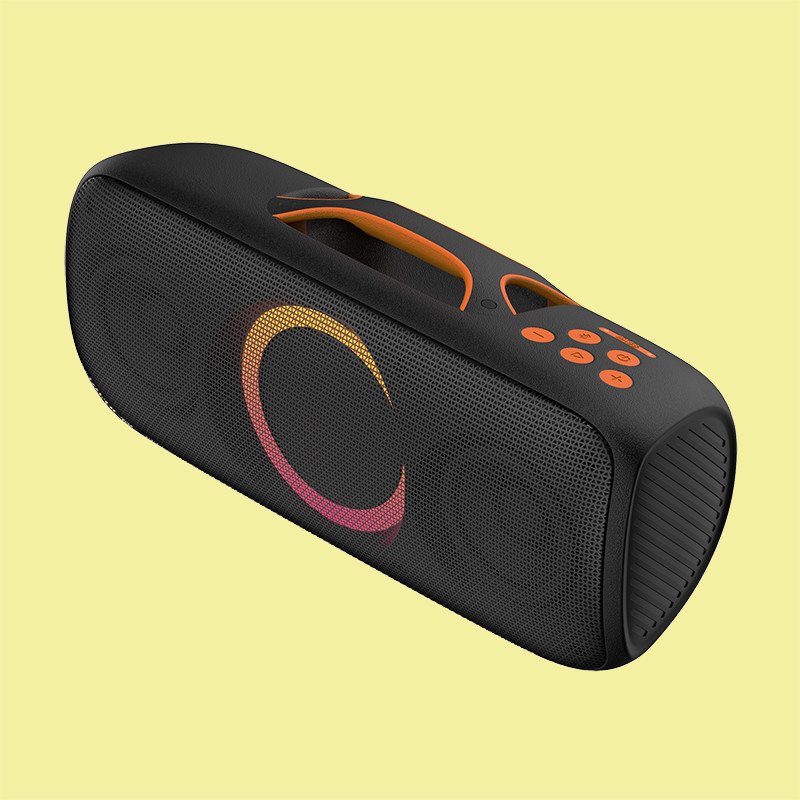 40W Black ABS Iron Battery Outdoor Party Speaker With 10 Meters Wireless Range