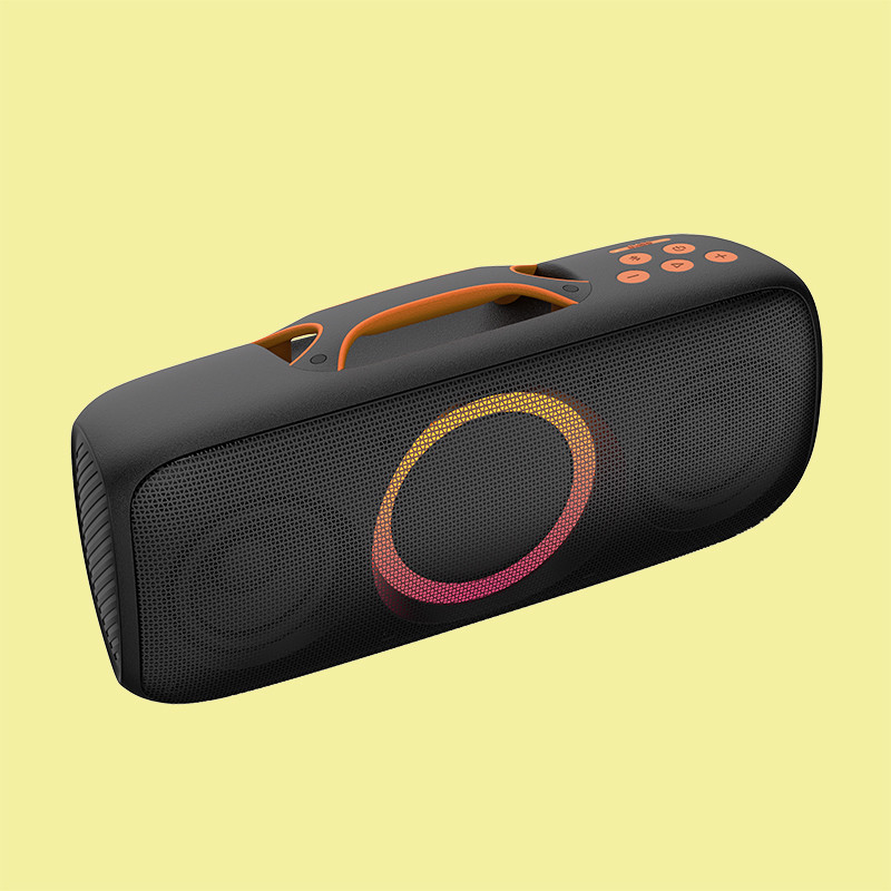 Black Waterproof Outdoor Party Speaker with 40W Driver Battery Power Source 7.2V 2500mAh Capacity IPX4