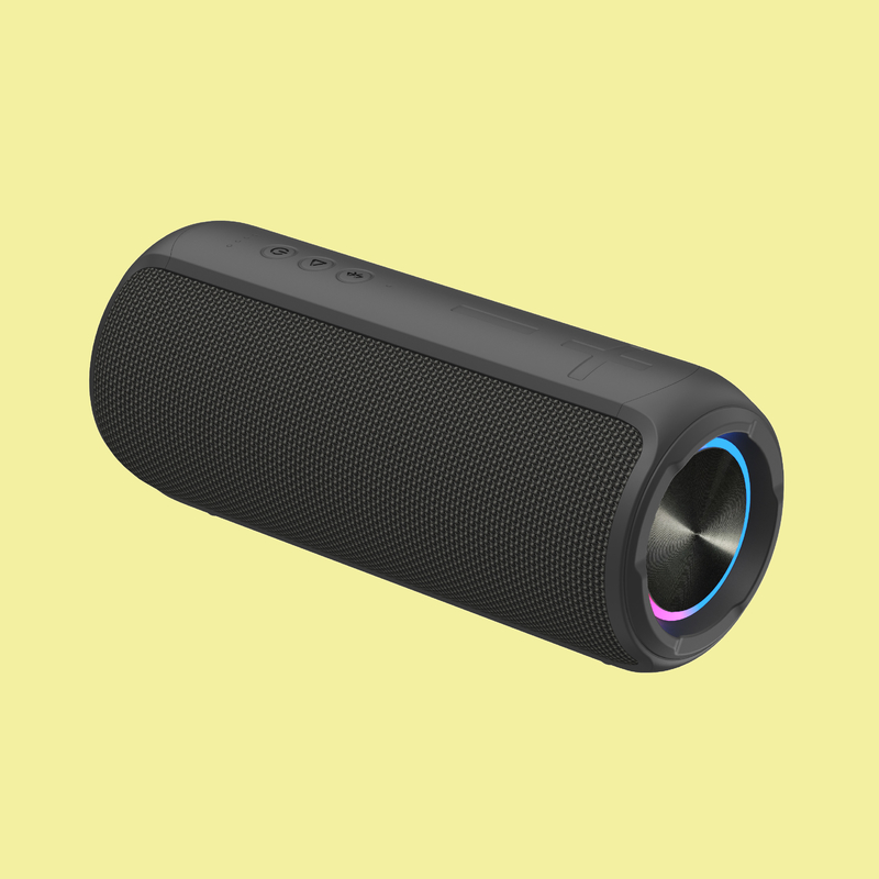 Portable LED Light Bluetooth Speaker With TPU ABS Textile 10W*2 Output For TWS Pairing And Hands Free Calling